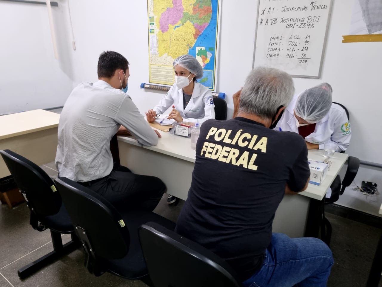 150 profissionais foram testados na Superintendência da Polícia Federal em Sergipe. (fotos: Força-Tarefa Covid-19 da UFS)